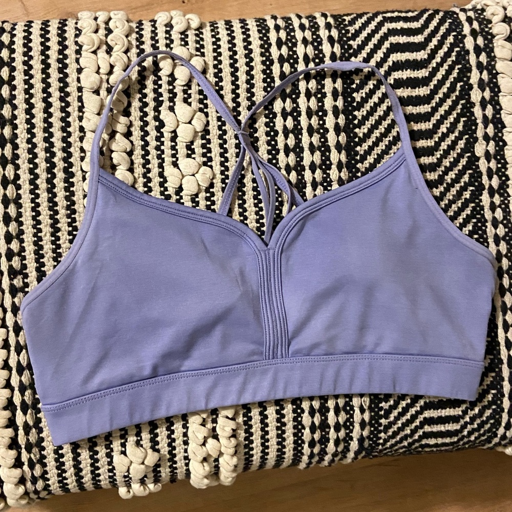 Strappy Back Periwinkle Sports Bra Sz L